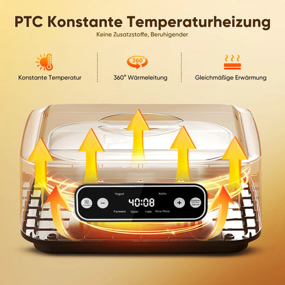 Large Capacity Automatic Yogurt Maker – 9 Cups Fermentation Machine