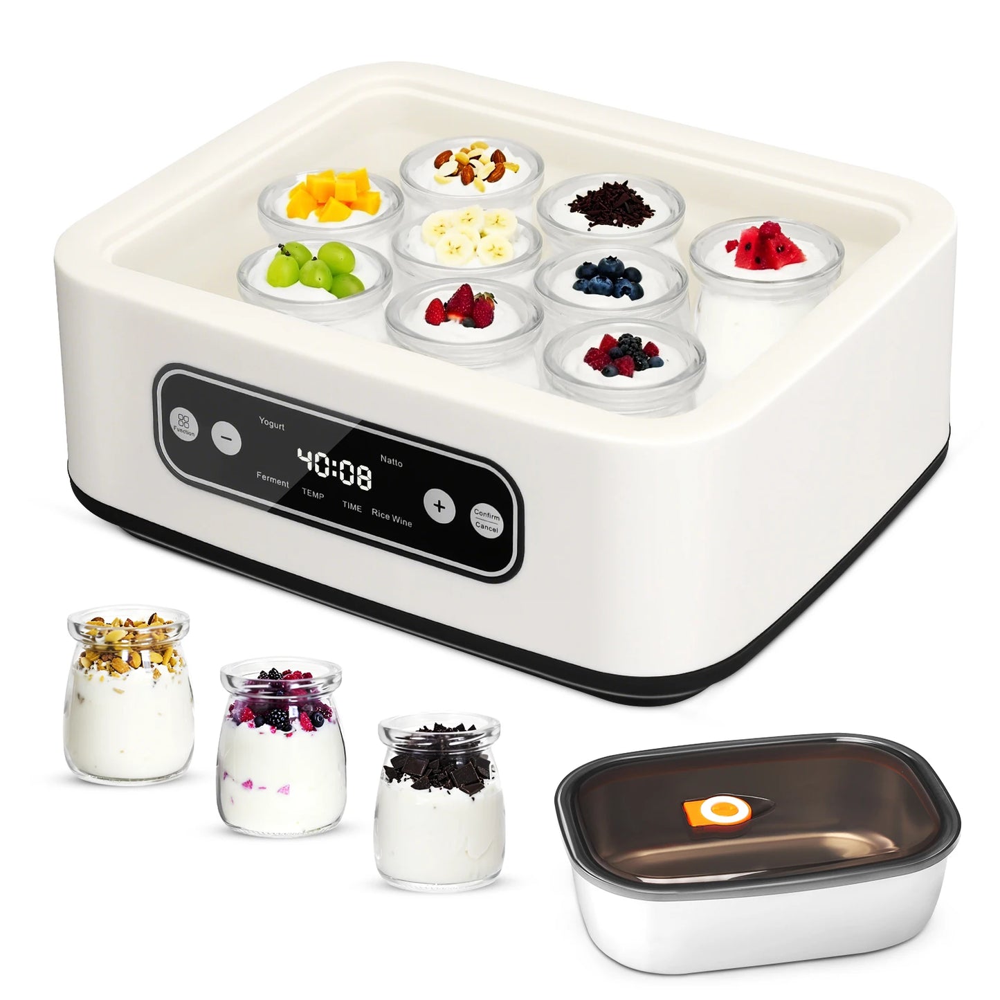 Large Capacity Automatic Yogurt Maker – 9 Cups Fermentation Machine